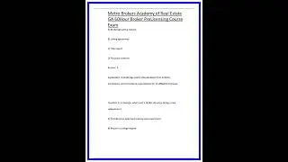 Metro Brokers Academy of Real Estate GA 60Hour Broker PreLicensing Course Exam 636x882