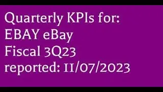EBAY 3Q fiscal 2023 essential earnings report KPIs