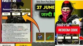 Garena Free Fire Redeem code 27 june. #redeemcodetoday #shorts #frerfire #hiphopbundle