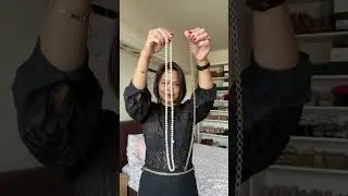 1 PEARL NECKLACE IN 5 DIFFERENT WAYS 🥰 #howtousepearlnecklace #restyling #grwm #ootd #thriftinghaul