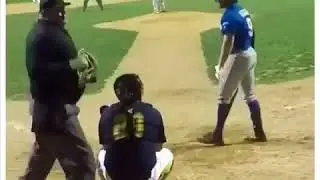 BASEBALL PLAYER STRIKES OUT, DRAWS LINE, THEN GETS EJECTED
