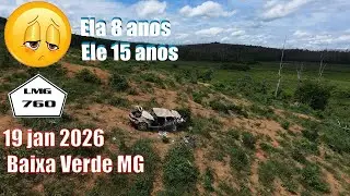 Condutora perde o controle de carro na LMG-760, cai em ribanceira e duas pessoas não aguentam.