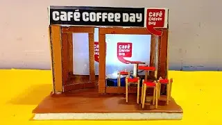 Coffee Shop model making from cardboard | Making a Miniature Coffee Shop Diorama