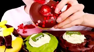 ASMR Chocolate Dessert, Donuts Eating Sound, 2x Speed Video 초콜릿 디저트, 도넛 먹는 소리, 2배속 @mellawnie 