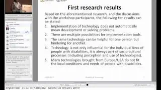 Disability & Technology: Insights in an international and interdisciplinary research project