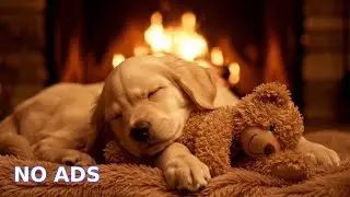 🔴 Christmas Coziness: Festive Fireplace Ambience & Puppy Music for Holiday Sleep 🎄✨