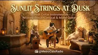 Sunlit Strings at Dusk 🌅 Spanish Guitar Relaxing Classical Island Bossa | Metro Cats Radio