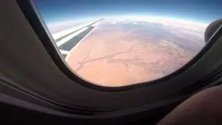 Flying over desert