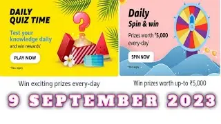 Amazon All Quiz Answers Today | 9 September 2023 | @dailyquiztime #amazonfunzon