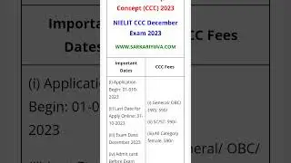 NIELIT CCC Online Form 2023 | NIELIT CCC #ccc #nielitccc #nielit #cccexams #cccexam2023 #nielit #ccc