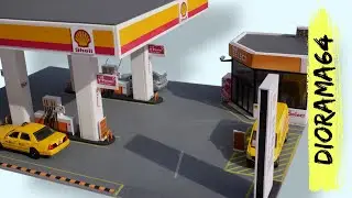 HOW TO MAKE DIORAMA Shell Gas Station 1\64