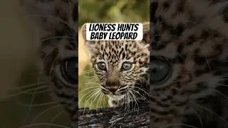 Lioness hunts baby leopard. #naturepbs #wildlife #lion #leopard #hunt
