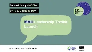 COP26: Carbon Literacy Education Day - Manchester Metropolitan University Leadership Toolkit Launch