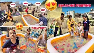 Water Balloons Fight | Homemade Swimming Pool | Homemade Pool | Yogesh 01