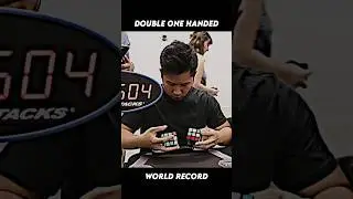 Double one handed rubik&rsquo;s cube solve World record 18.91 sec #viral #rubikscube #shorts