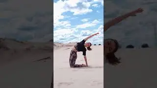 mindful movement at the dunes #shorts #yoga #flexibility #camelpose #yogaflow #yogaforbeginners