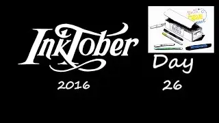 Inktober 2016 - Day 26 -  Box of art supplies ink drawing
