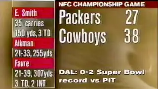 1995 | Dallas Cowboys vs Green Bay Packers Highlights | NFC Championship | ESPN | 1-14-1996