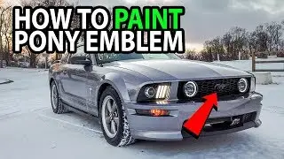 HOW TO REMOVE 05-09 Mustang Grille PONY EMBLEM and PAINT Mustang PONY EMBLEM GLOSS BLACK