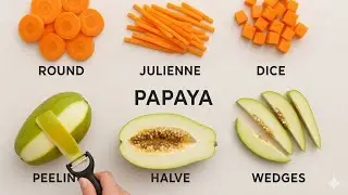 Vegetable Cutting Techniques in English | Round Slice, Julienne, Dice & More
