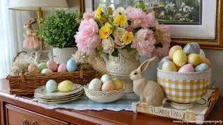 Shabby Chic Easter Decor 2026 | Pastel Farmhouse Home Tour with Gingham Touches