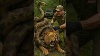 Security Guard Saves Lion from Giant Python 🦁🐍 | Real Rescue #snake #animalrescue #youtubeshorts
