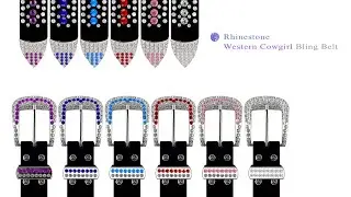 DM1006 Rhinestone Belts Fashion Western Cowgirl Bling Studded Design Suede Leather Belt