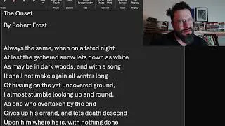 The Onset by Robert Frost Analysis, Meaning Explained Review, Summary