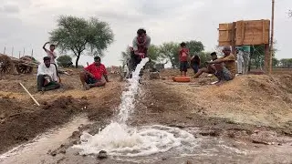 Borewell Drilling - 5 Hp Motor first water  With Coconut water checking method borewells