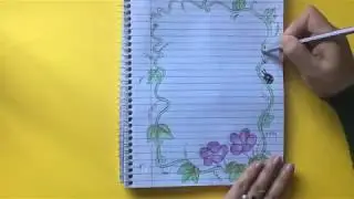 How to draw   notebook border design for kids