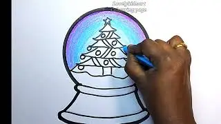 how to draw Christmas Globe for kids and toddlers #videoforkids #easydrawing #drawingforkids