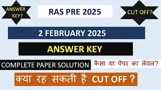Ras Pre Answer Key 2025 Ras Pre Paper Solution 2025 Ras Pre Paper Analysis Ras PrePaperSolved BY TCP