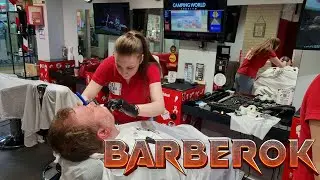 ASMR BARBER 🧔🏽&zwj;♂️ Lady's Gentle Hands Confidently Hold a Male Steel Tool 🪒Straight Razor Shave