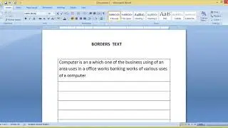 MicroSoft Office Word -2007 Border Text -2