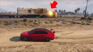 Can the big orange ball stop the train in GTA 5?