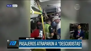 Pasajeros de un bus del transporte p&uacute;blico atraparon a descuidistas