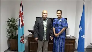 President of FSM, His Excellency David Panueb arrives at Nadi International Airport