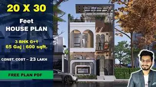 20x30 3bhk modern house plan | 6x9 Meters | House plan 3D Walkthrough || DV Studio