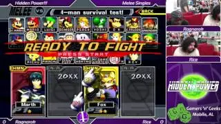 Hidden Power (Dec. 2015) Winners Finals - Rag (Fox, Falco) vs. Rice (Falco, Fox, Marth) - Melee