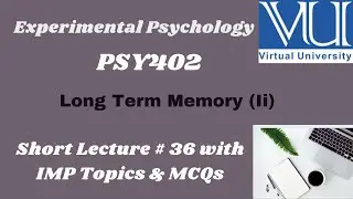 PSY402 Short lecture # 36 |LONG TERM MEMORY (II) | Experimental Psychology