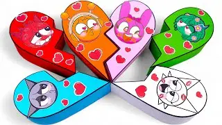 ✨Paper DIY✨ Incredibox COUPLE Love SPRUNKI BLIND BOX Unboxing | How To Make HEART Blind Bag ASMR