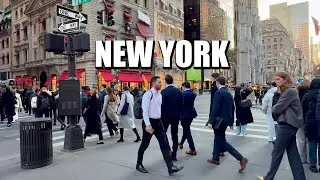 [4K] New York City Rush Hour Walk | 5th Avenue Manhattan Street Life
