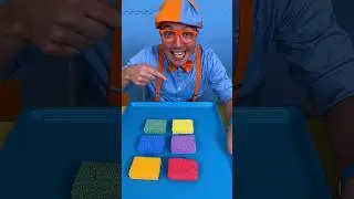 Rainbow Crunchy FOAM ASMR! Which color makes the best sound?! #blippi #shorts