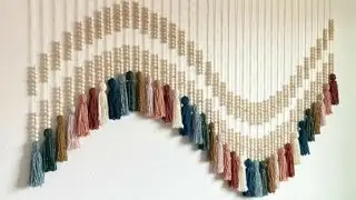 معلقة مكرمية# ستارة موجة الخرزMacrame Hanging #Beaded Wave Curtain