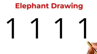 How to Draw an Elephant From Number 1111 🐘 | 2 New Hacks for Cute Animal Drawings 