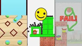 Hide Ball Game VS Draw To Smash Game/Save The Dog Game VS Lucky Balls Game(iOS Android),Part#06.