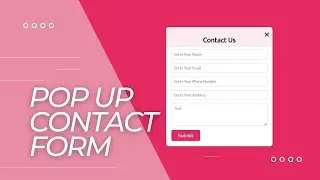 Popup Contact Form Using Html CSS and JavaScript