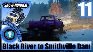 SnowRunner - Black River Garage to Smithville Dam Garage Night Drive - Gameplay Walkthrough Part 11