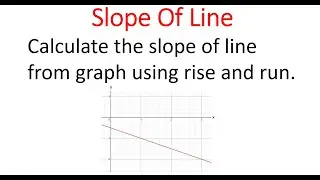 SLOPE Of Line From Graph Using RISE & RUN - Negative Slope