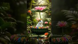 Adorable Rabbit Sailor in Flower-Filled Stream 🌿🌺 | Super Cute AI Animation